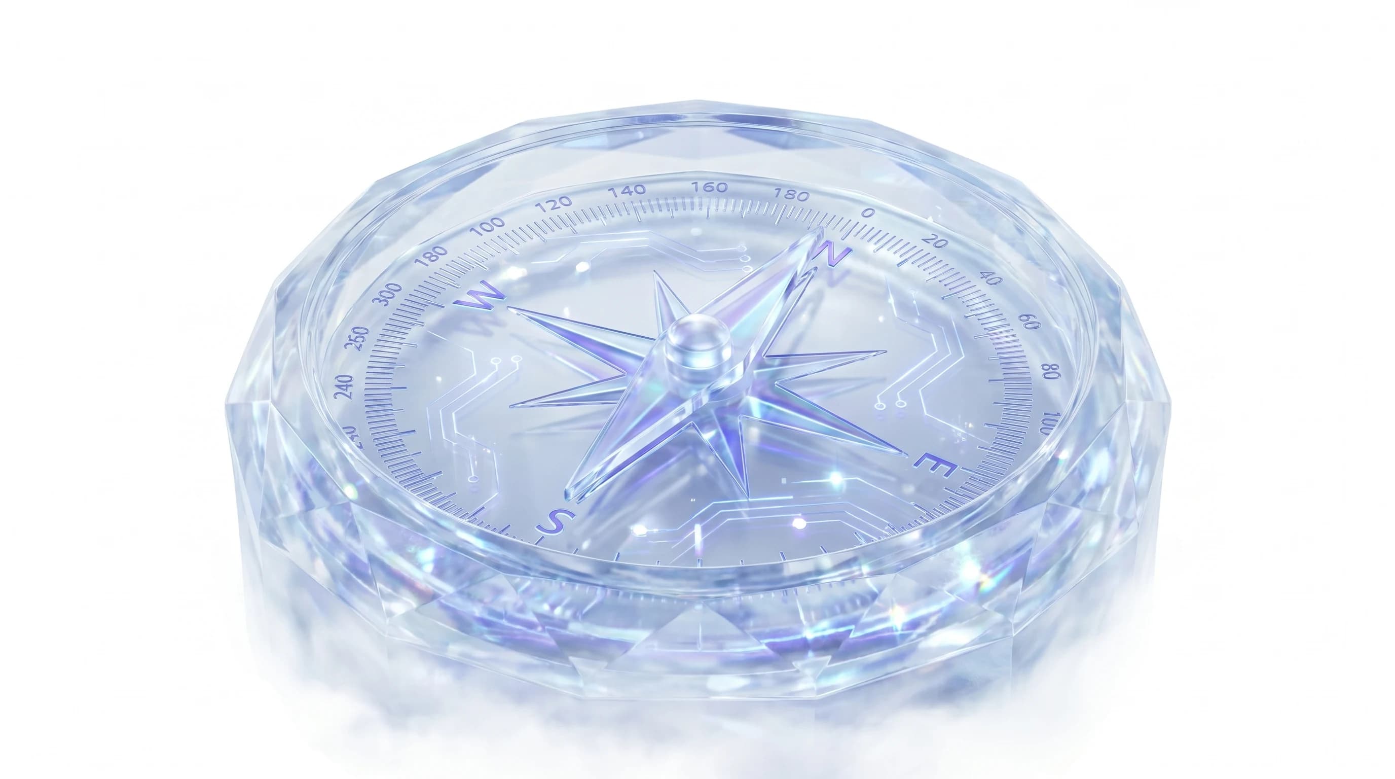 CyberPeak — translucent glass compass